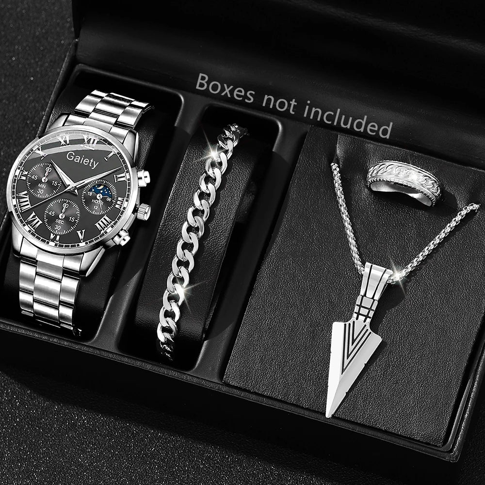 Mode hommes Montre en acier inoxydable calendrier de luxe Montre-bracelet à Quartz hommes montres d'affaires pour Homme horloge Montre Homme