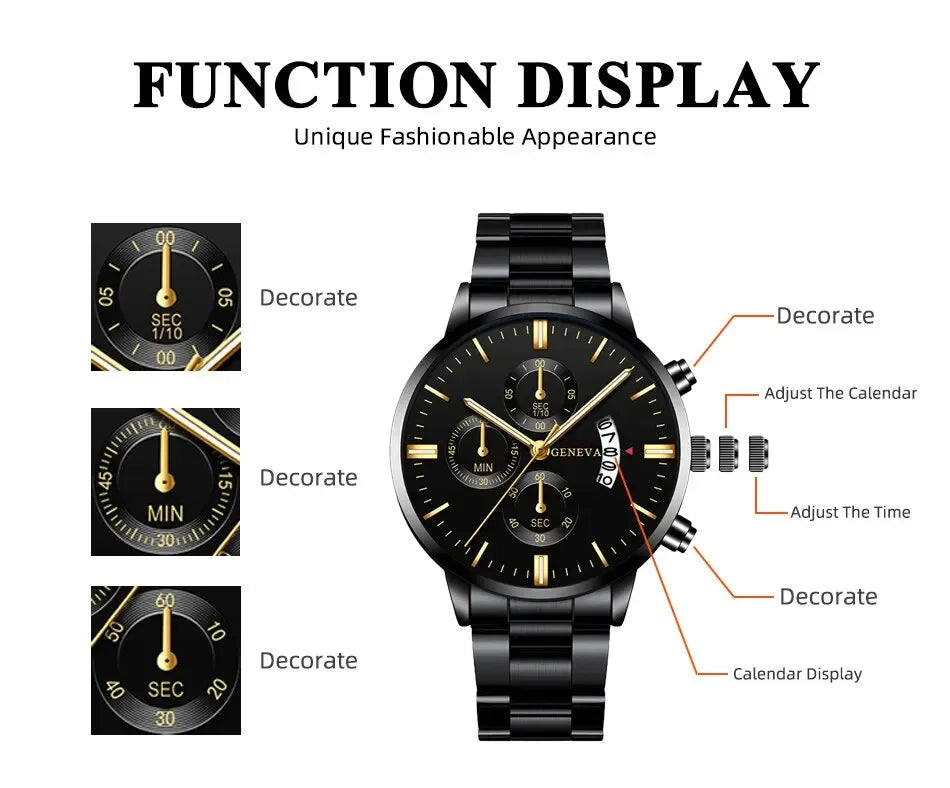 Mode hommes Montre en acier inoxydable calendrier de luxe Montre-bracelet à Quartz hommes montres d'affaires pour Homme horloge Montre Homme