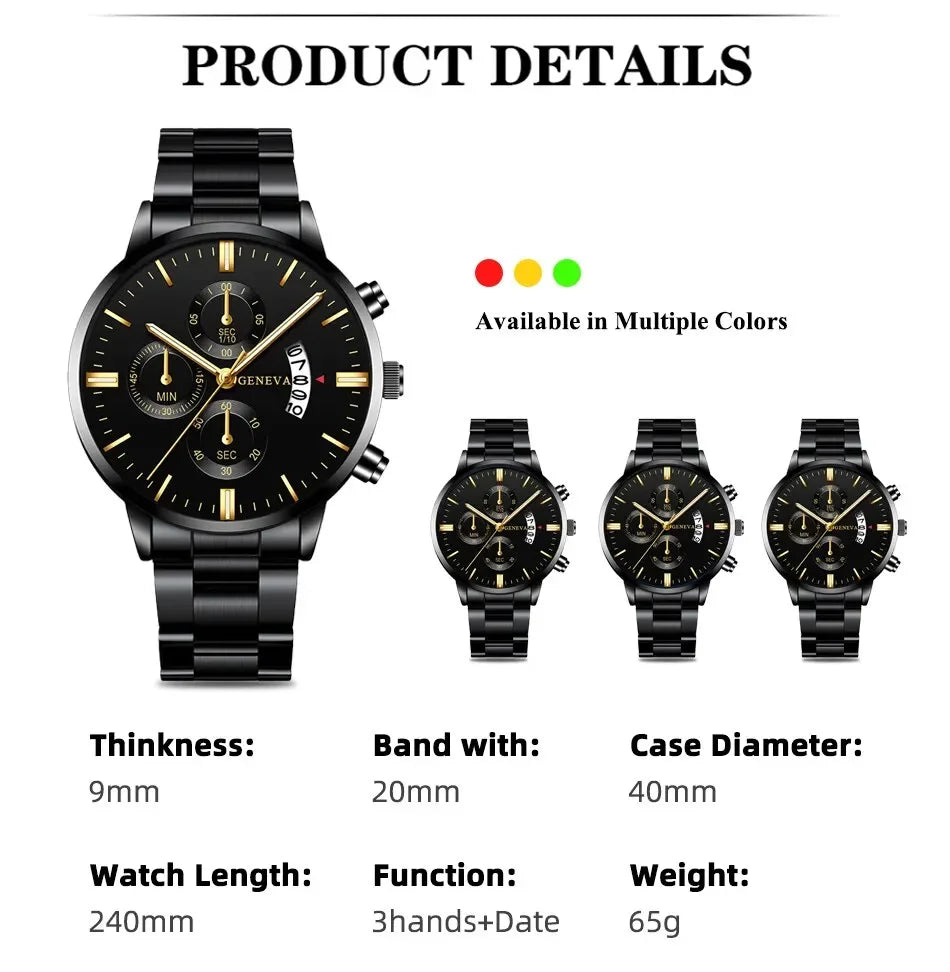 Mode hommes Montre en acier inoxydable calendrier de luxe Montre-bracelet à Quartz hommes montres d'affaires pour Homme horloge Montre Homme
