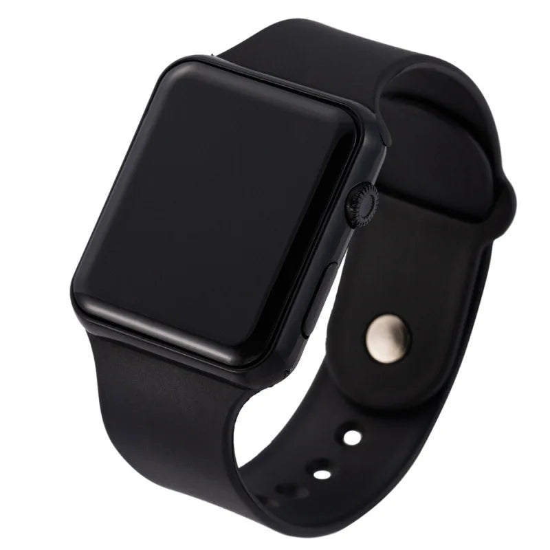 Montre numérique simple pour hommes et femmes, montre électronique LED de sport tendance, bracelet en silicone noir, montre décontractée pour hommes, Reloj Hombre
