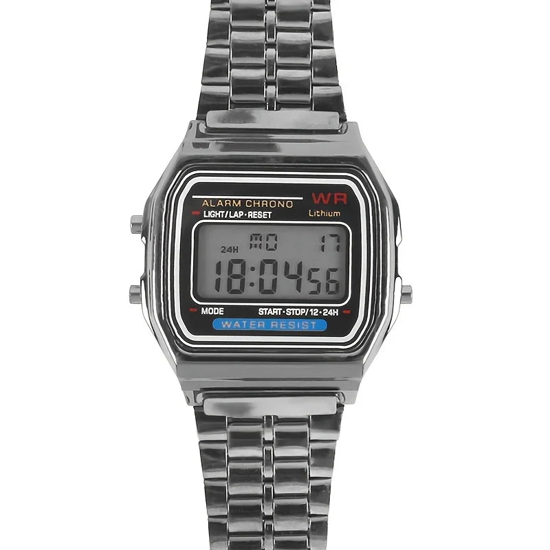 F91W montre à bracelet en acier Non étanche pour femmes, hommes, horloge d'affaires, montre de sport numérique LED multifonctionnelle, horloge électronique