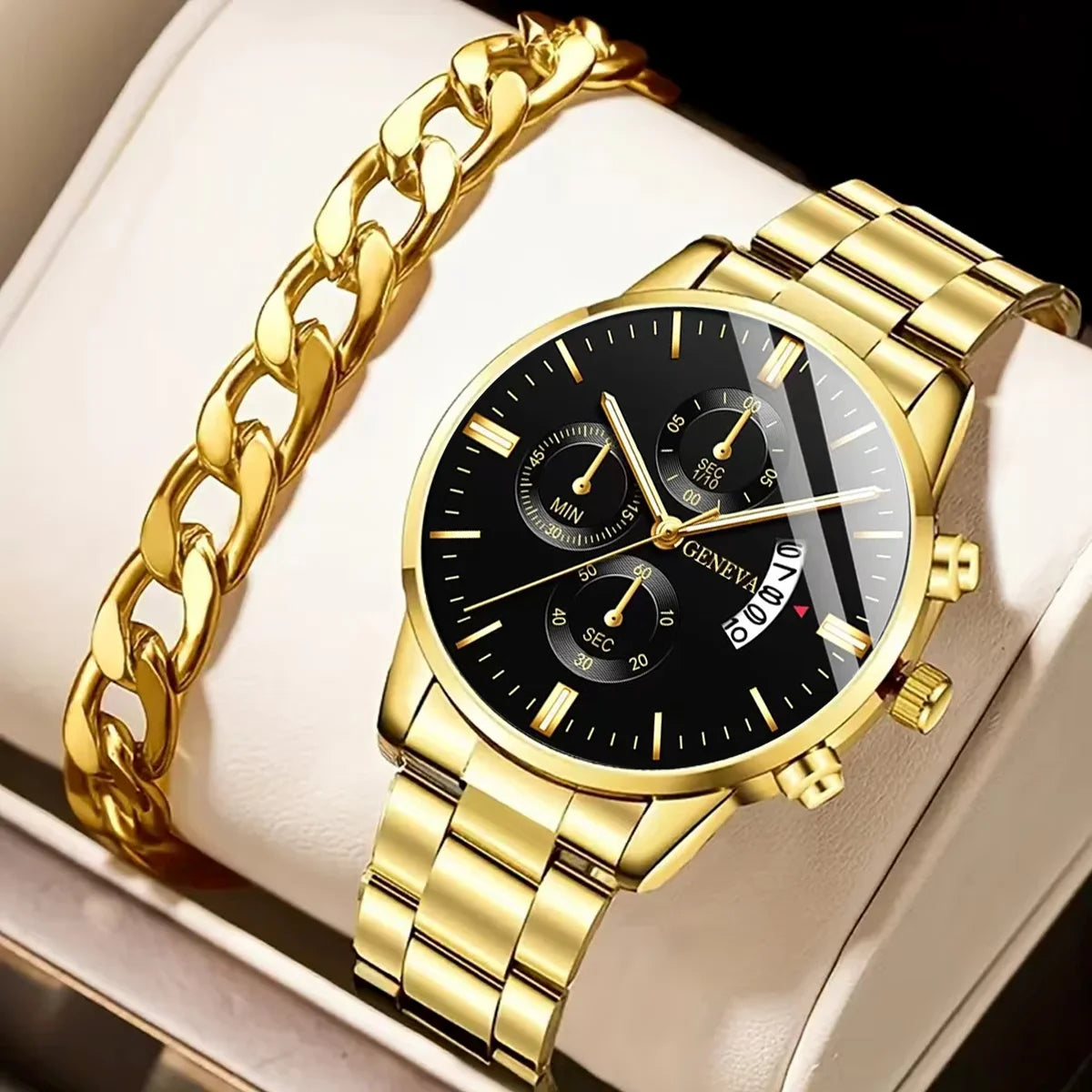 Mode hommes Montre en acier inoxydable calendrier de luxe Montre-bracelet à Quartz hommes montres d'affaires pour Homme horloge Montre Homme