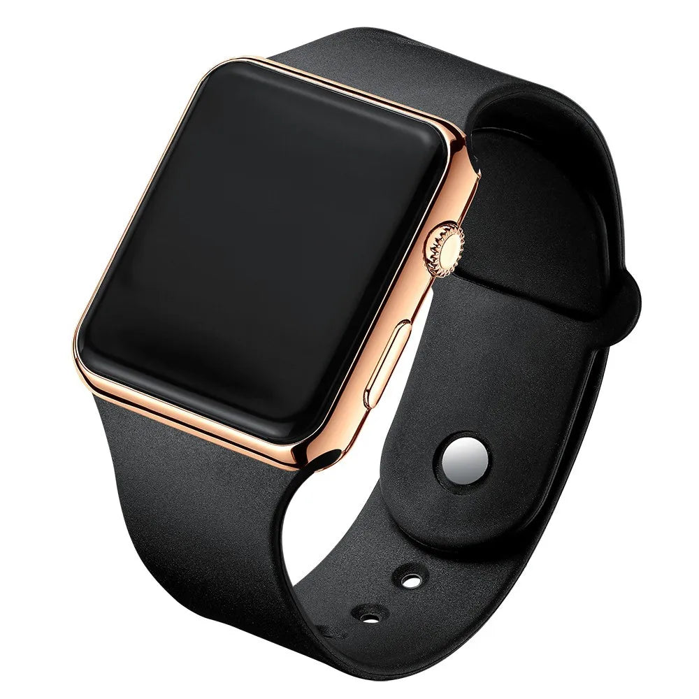 Montre numérique simple pour hommes et femmes, montre électronique LED de sport tendance, bracelet en silicone noir, montre décontractée pour hommes, Reloj Hombre