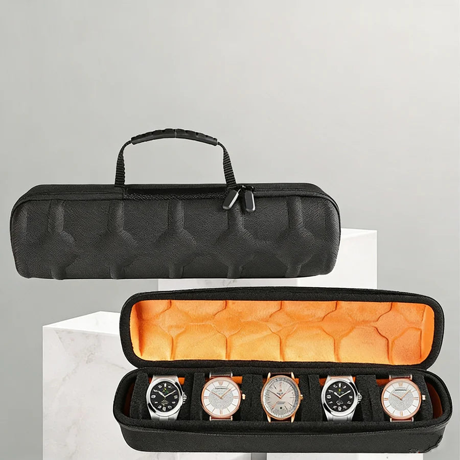 Boîte de rangement pour montres pour hommes, étui de voyage portable pour montres, support de présentation pour montres-bracelets avec système anti-déplacement