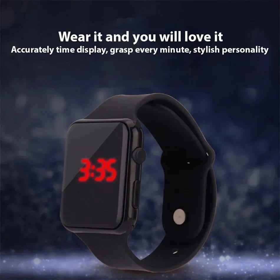 Montre numérique simple pour hommes et femmes, montre électronique LED de sport tendance, bracelet en silicone noir, montre décontractée pour hommes, Reloj Hombre