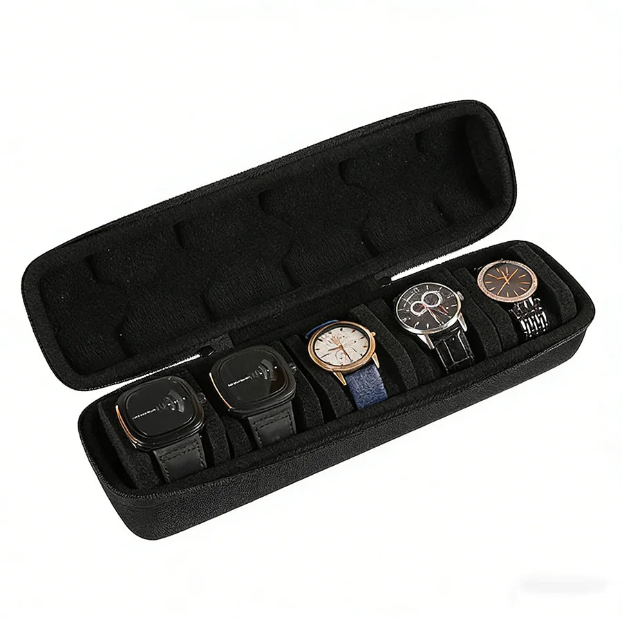 Boîte de rangement pour montres pour hommes, étui de voyage portable pour montres, support de présentation pour montres-bracelets avec système anti-déplacement