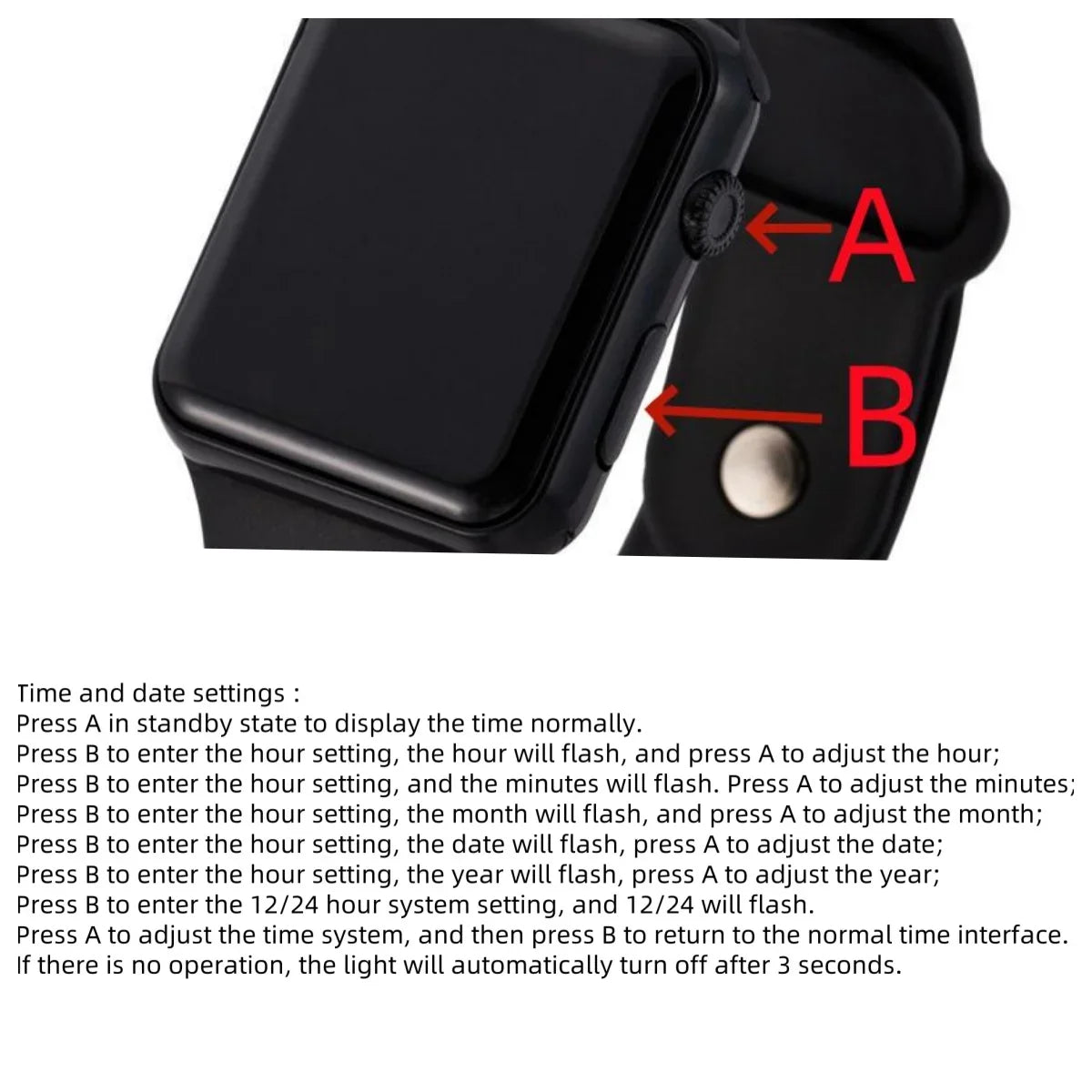 Montre numérique simple pour hommes et femmes, montre électronique LED de sport tendance, bracelet en silicone noir, montre décontractée pour hommes, Reloj Hombre