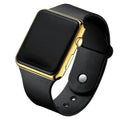 Montre numérique simple pour hommes et femmes, montre électronique LED de sport tendance, bracelet en silicone noir, montre décontractée pour hommes, Reloj Hombre