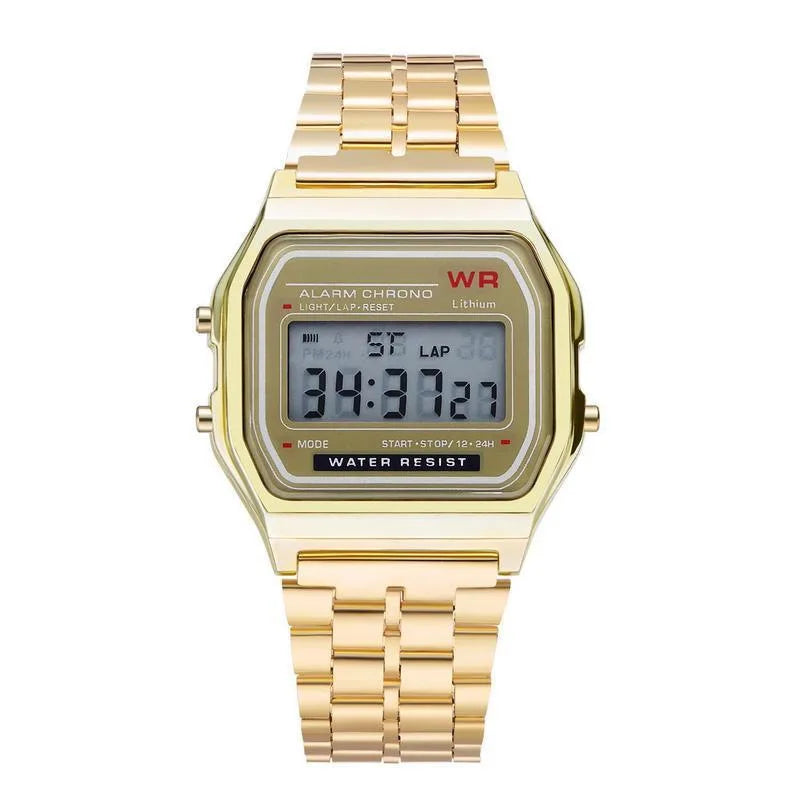 F91W montre à bracelet en acier Non étanche pour femmes, hommes, horloge d'affaires, montre de sport numérique LED multifonctionnelle, horloge électronique